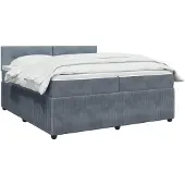 vidaXL Boxspringbed met matras Donkergrijs 200 x 200 cm Fluweel