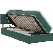 vidaXL Opbergbed met hoofdeinde, donkergroen, 100 x 200 cm, fluweel