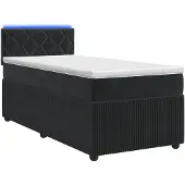 vidaXL Boxspringbed met matras Zwart 90 x 190 cm Fluweel