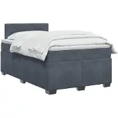 vidaXL Boxspringbed met matras Donkergrijs 120 x 200 cm Fluweel