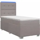 Syfax Boxspringbed met matras met hoofdeinde Taupe 100 x 200 cm Stof