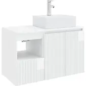 vidaXL Badkamerkast set, 2 stuks, hoogglanzend wit, houtvezel