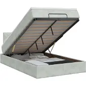 vidaXL Ottoman bed met matras Lichtgrijs 120 x 200 cm Fluweel