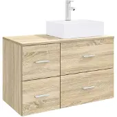 vidaXL Badkamermeubel Set 2 st Sonoma Eiken Bewerkt hout