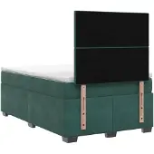 vidaXL Boxspringbed met matras Donkergroen 120 x 190 cm Fluweel