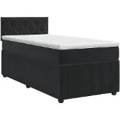 vidaXL Boxspringbed met matras Zwart 80 x 200 cm Fluweel