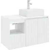 vidaXL Badkameraccessoireset, 2 stuks, wit, van houtvezel