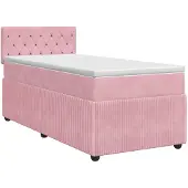 Syfax Boxspringbed met matras met hoofdeinde Roze 90 x 200 cm Fluweel