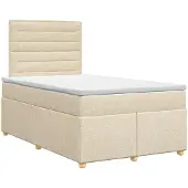 vidaXL Boxspringbed met matras Crèmekleurig 120 x 200 cm Stof