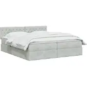 vidaXL LED-bed met opbergruimte en matras, lichtgrijs, 180 x 200 cm, fluweel