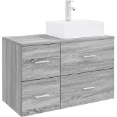 vidaXL Badkamermeubel Set 2 st Grijs Sonoma Bewerkt hout