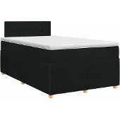 vidaXL Boxspringbed met matras met hoofdeinde Zwart 120 x 190 cm Stof