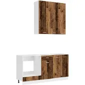 vidaXL Keukenelement LYON, 5 stuks, gerecycled hout en houtvezel