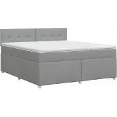 vidaXL Boxspringbed met matras Lichtgrijs 160 x 200 cm Stof