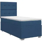 vidaXL Boxspringbed met matras met hoofdeinde Blauw 100 x 200 cm Stof