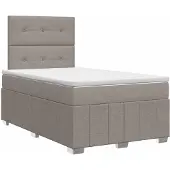 vidaXL Boxspringbed met matras Taupe 120 x 190 cm Stof