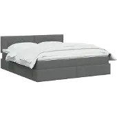 vidaXL Opbergbed met matras Donkergrijs 160 x 200 cm fluweel