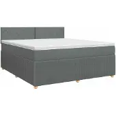 vidaXL Boxspringbed met matras Donkergrijs 180 x 200 cm Stof