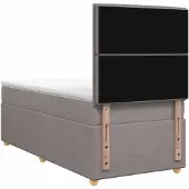vidaXL Boxspringbed met matras met hoofdeinde Taupe 90 x 190 cm Stof