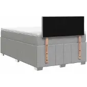 vidaXL Boxspringbed met matras Lichtgrijs 120 x 190 cm Stof