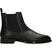 Manfield Zwarte leren chelsea boots | Maat 41