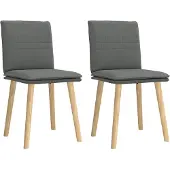 vidaXL Eetkamerstoelen 2 st stof donkergrijs
