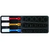 Kippers Rijssen Impact doppen set 1/2" 18 delig 3 teflon doppen
