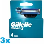 Gillette Mach 3 scheermesjes 4 Stuks x 3
