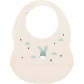 Nattou Mealtime Slabbetje met Opvangbakje - 28 cm - Zand