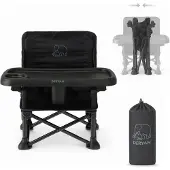 Deryan Pop 'N Sit Mini Kinderstoel - Opvouwbare Stoelverhoger - Zwart