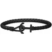 Paul Hewitt Phrep PH-PHL-L-B-B-M - Armband - Leer - Zwart - 18cm