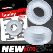 Hünkyjunk - Roto - Geribbelde Cockring - Transparant