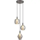 QAZQA Design hanglamp gun metal 3-lichts - Ard