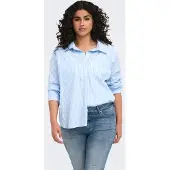 ONLY Carmakoma Caroregon Overhemd Dames Blauw 42