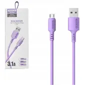 Somostel USB Micro Kabel 3A Snellader Paars 1.2M