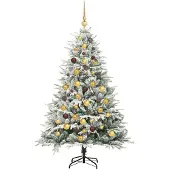 vidaXL Kunstmatige Voorverlichte Kerstboom met Ballenset 300 LED's