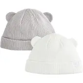 Next - Pasgeboren unisex - Set van 2 geribbelde babymutsjes - Grijs