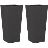 vidaXL Plantenbakken 2 st 35x35x75 cm staal zwart