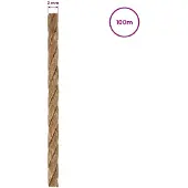 vidaXL Jutetouw 2 st 2 mm 100 m Naturel 100% Tossa jute
