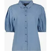 TwoDay dames spijkerblouse met korte pofmouwtjes maat L