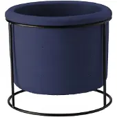 Galicja Meggi Keramische Pot 14,5 cm - Marineblauw met Standaard
