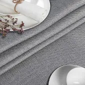 ANRO Tafelkleed Damast ornament Grijs Rond Ø170cm Met sierband Afwasbaar Waterafstotend