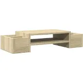 vidaXL Monitorstandaard met opbergruimte 70x27x15 cm hout sonoma eiken