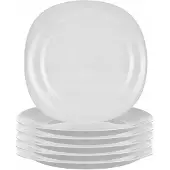 Epewex Set van 6 Witte Glazen Dessertborden, 22cm Vierkant