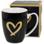 Duo Klassieke Mok 360ml Marineblauw met Gouden Hartje