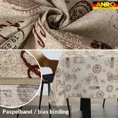 ANRO Tafelkleed Koffie Bruin 220x140cm Met sierband Afwasbaar Waterafstotend Binnen & Buiten