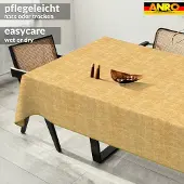 ANRO Tafelkleed Effen linnenlook Meerkleurig 180x120cm Met sierband Afwasbaar Waterafstotend