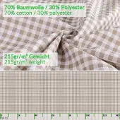 ANRO Tafelkleed Vichy ruit Grijs 280x140cm Met sierband Afwasbaar Waterafstotend Binnen & Buiten