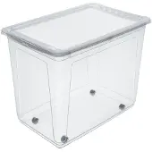 Keeeper opbergbox met wielen 63 liter - transparant - stevige speelgoedbox.