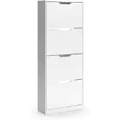 Vicco Schoenklaprek Luca, Wit, 59 x 146 cm met 4 kantelbare compartimenten